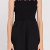 ENGLISH FACTORY Tops | One Pieces*- Elastic Strap Detail Jumpsuit BLACK