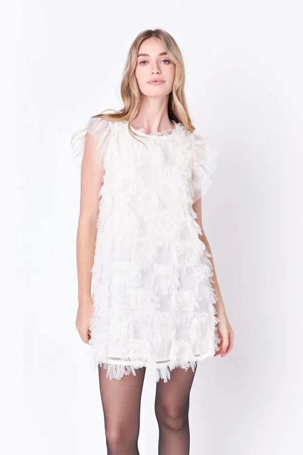 ENGLISH FACTORY Tops*- Embellished Mini Dress IVORY