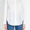 ENGLISH FACTORY Tops*- Embroidery Detail Shirt WHITE