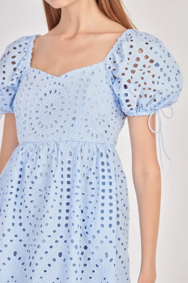 ENGLISH FACTORY Tops*- Eyelet Scallop Edge Mini Dress