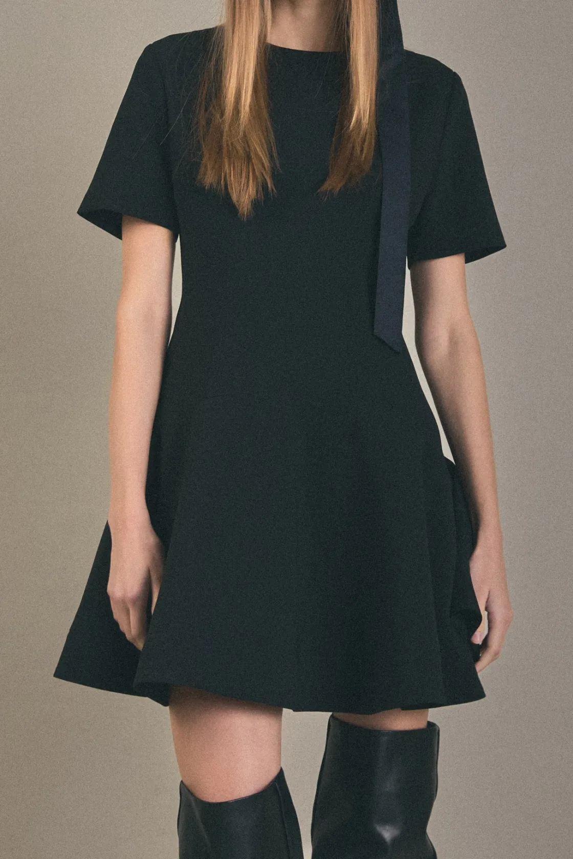 english_factory__flare_mi_0.webp ENGLISH FACTORY Tops*- Flare Mini Dress BLACK
