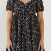 ENGLISH FACTORY Tops*- Floral Mini Dress BLACK/PINK