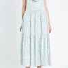 ENGLISH FACTORY Tops*- Floral Ruffled Midi Dress