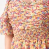 ENGLISH FACTORY Tops*- Floral Smocked Ruffle Tiered Maxi Dress MUSTARDCOMBO