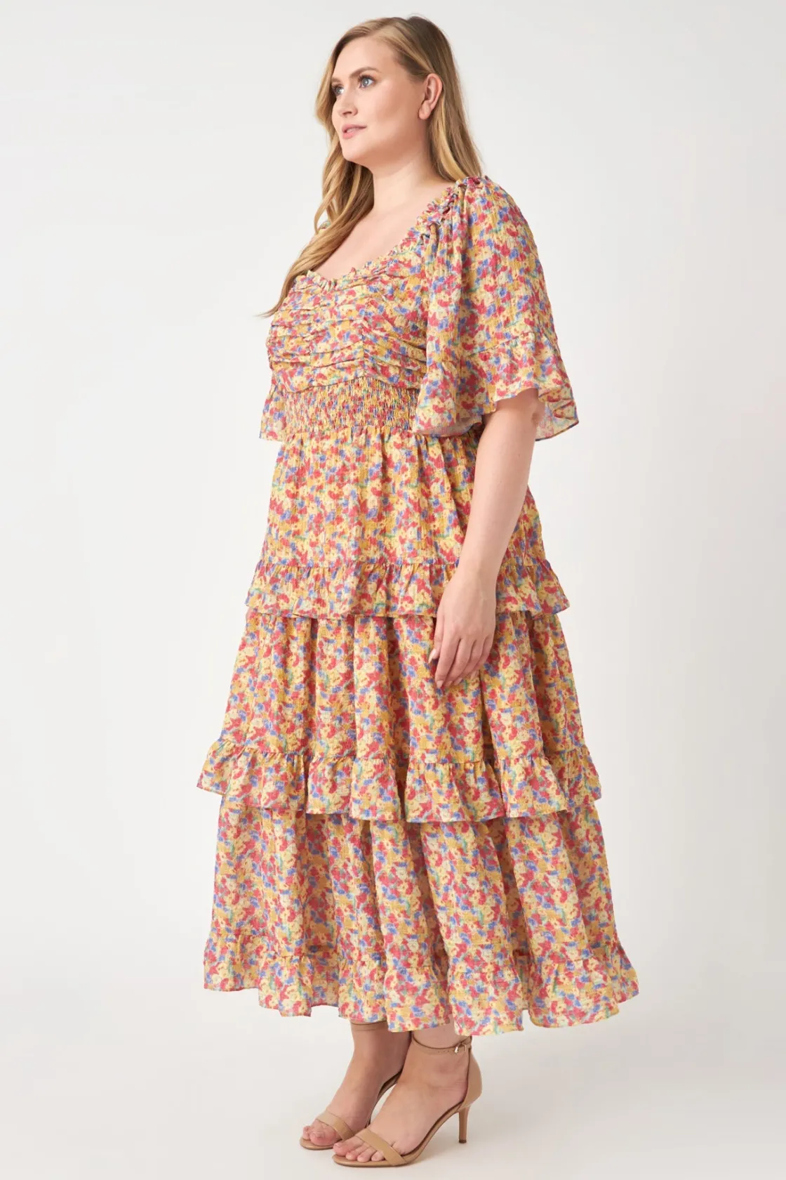 english_factory__floral_s_1-2.webp ENGLISH FACTORY Tops*- Floral Smocked Ruffle Tiered Maxi Dress MUSTARDCOMBO