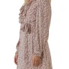 ENGLISH FACTORY Tops*- Floral Wrapped Ruffled Mini Dress BLACKMULTI
