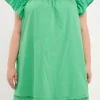 ENGLISH FACTORY Tops*- Flutter Sleeve Mini Dress GREEN