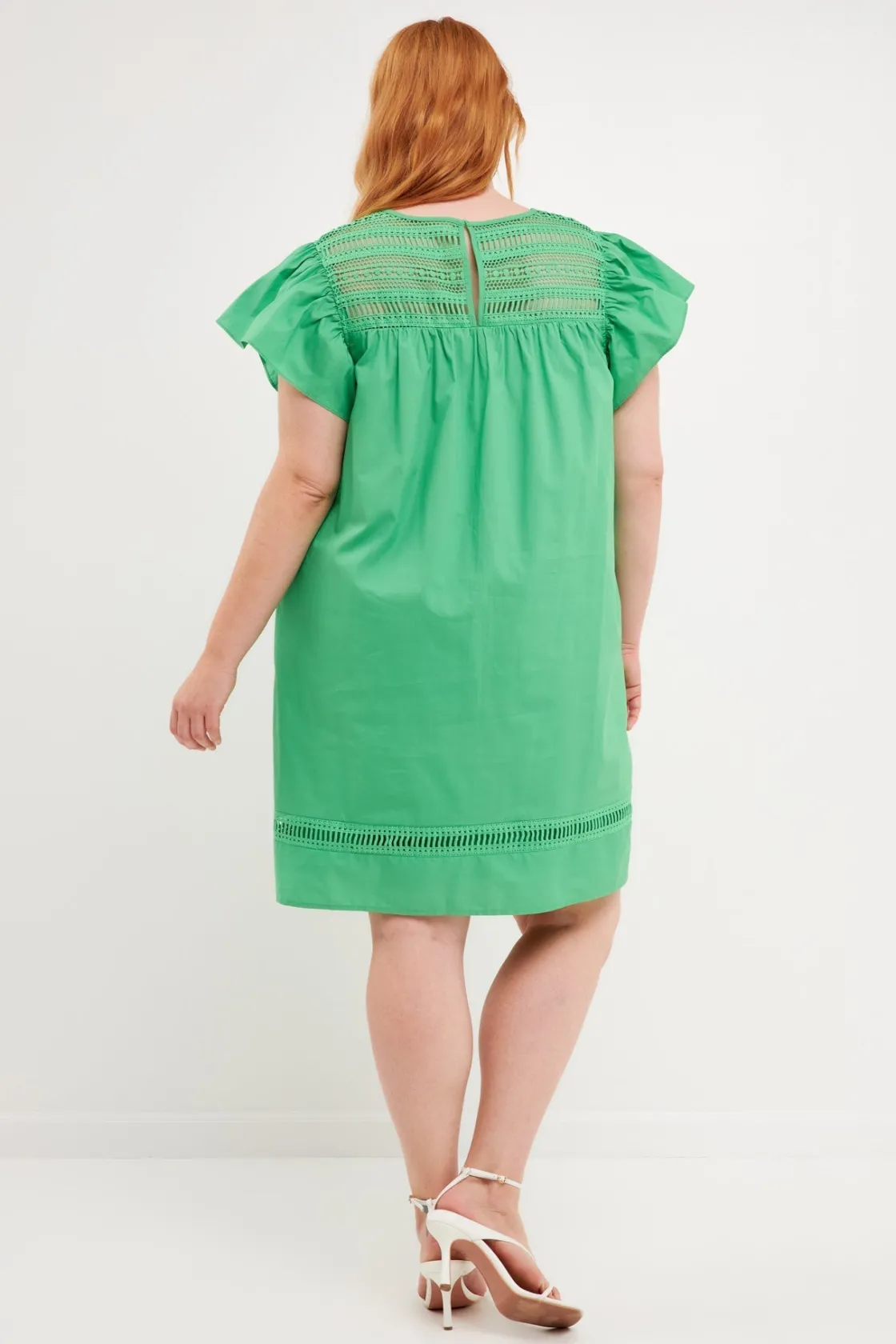 english_factory__flutter__2.webp ENGLISH FACTORY Tops*- Flutter Sleeve Mini Dress GREEN