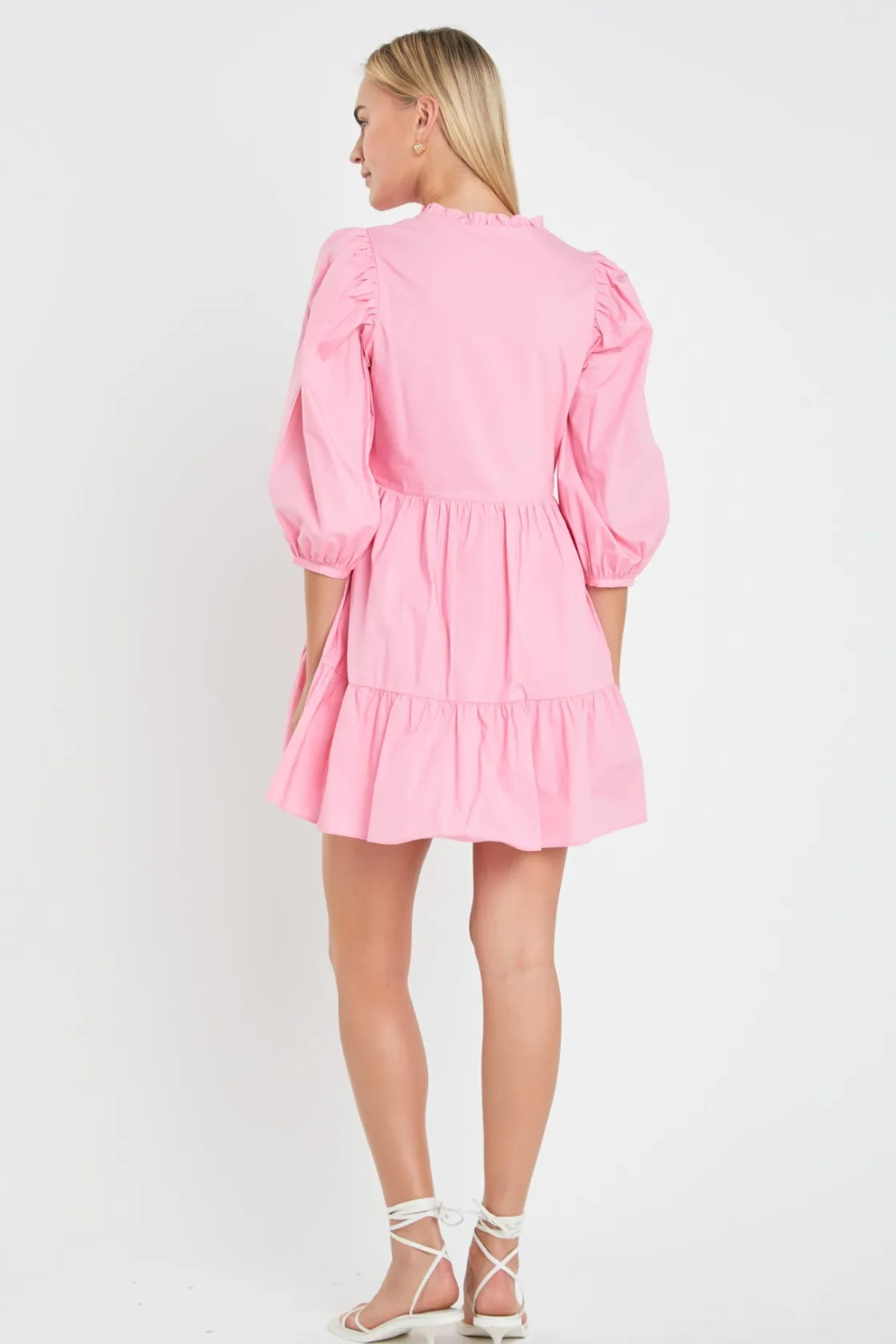 english_factory__front_zi_2.webp ENGLISH FACTORY Tops*- Front Zipper Sleeve Mini Dress BUBBLEGUMPINK