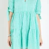 ENGLISH FACTORY Tops*- Gingham Tiered Mini Dress