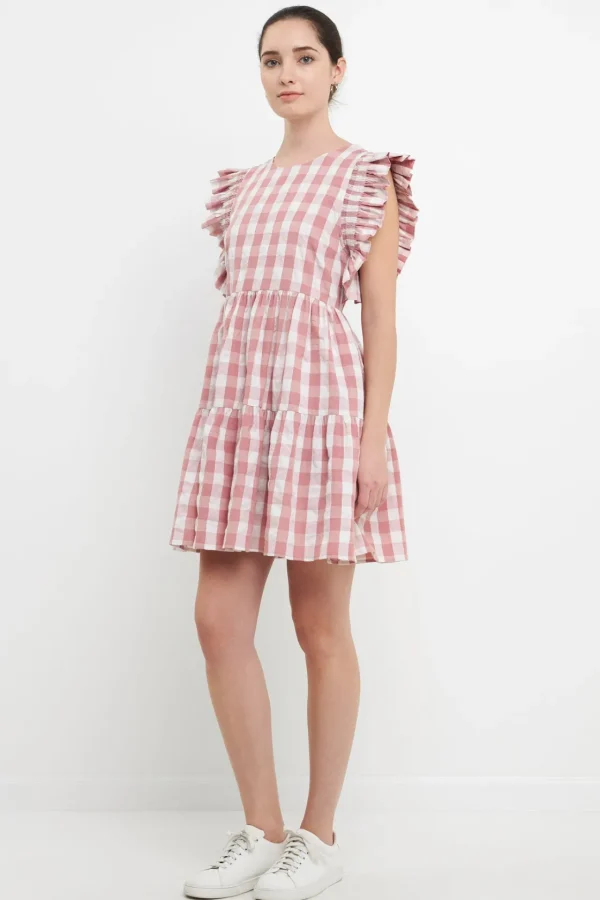 ENGLISH FACTORY Tops*- Gingham Mini Dress