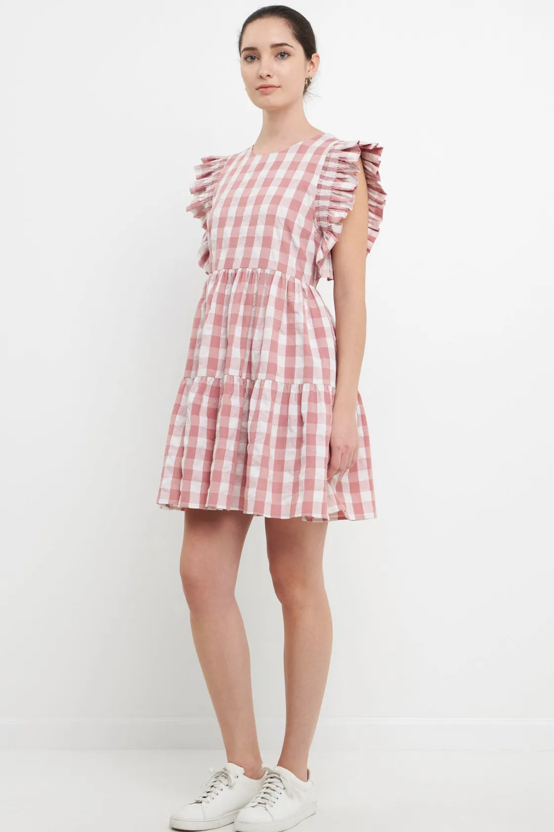 english_factory__gingham__1-6.webp ENGLISH FACTORY Tops*- Gingham Mini Dress