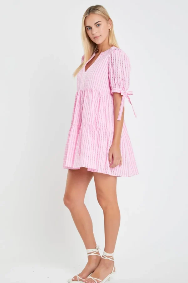 ENGLISH FACTORY Tops*- Gingham Tiered Mini Dress