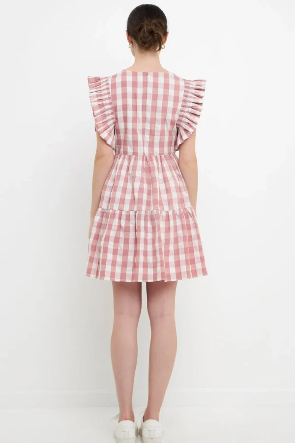 ENGLISH FACTORY Tops*- Gingham Mini Dress