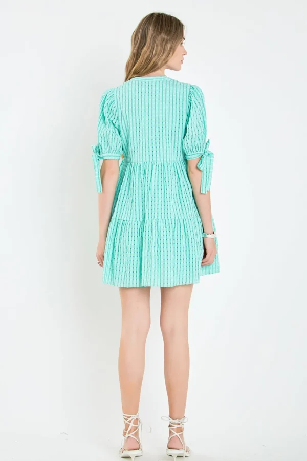 ENGLISH FACTORY Tops*- Gingham Tiered Mini Dress
