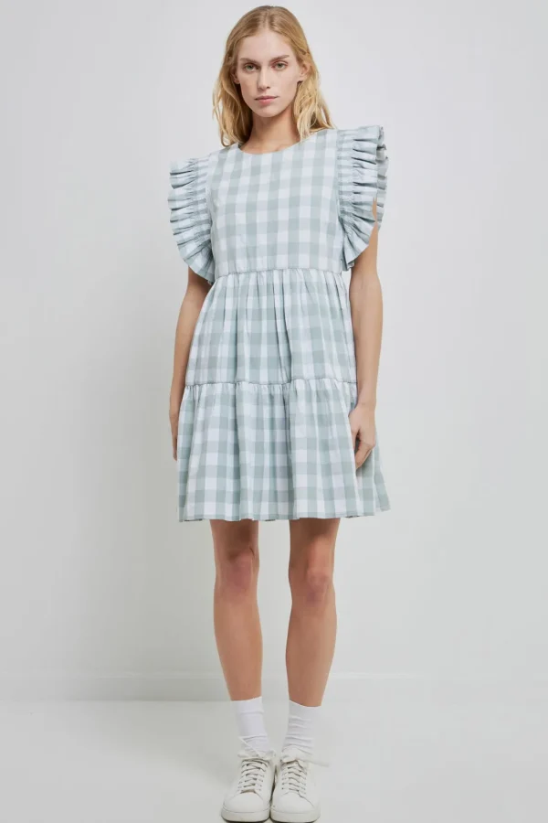 ENGLISH FACTORY Tops*- Gingham Mini Dress