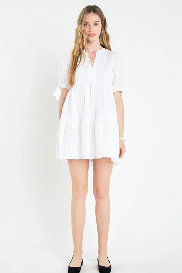 ENGLISH FACTORY Tops*- Gingham Tiered Mini Dress