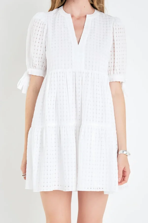 ENGLISH FACTORY Tops*- Gingham Tiered Mini Dress