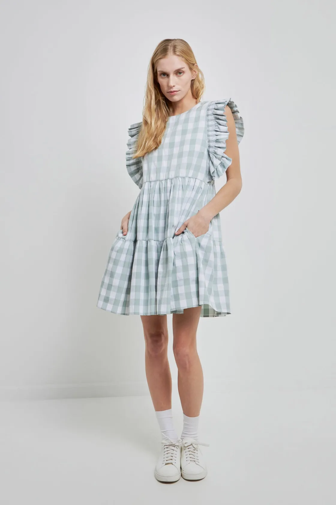english_factory__gingham__6-3.webp ENGLISH FACTORY Tops*- Gingham Mini Dress