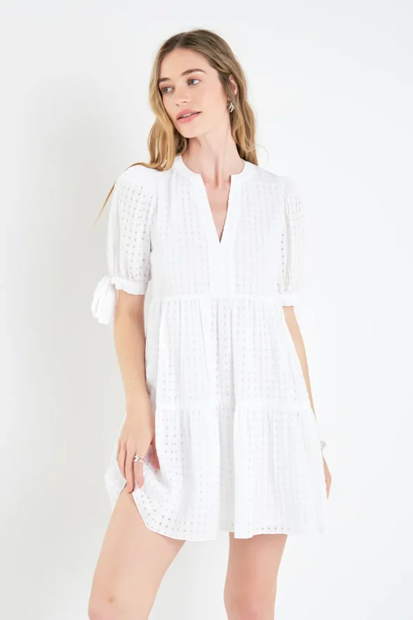 ENGLISH FACTORY Tops*- Gingham Tiered Mini Dress