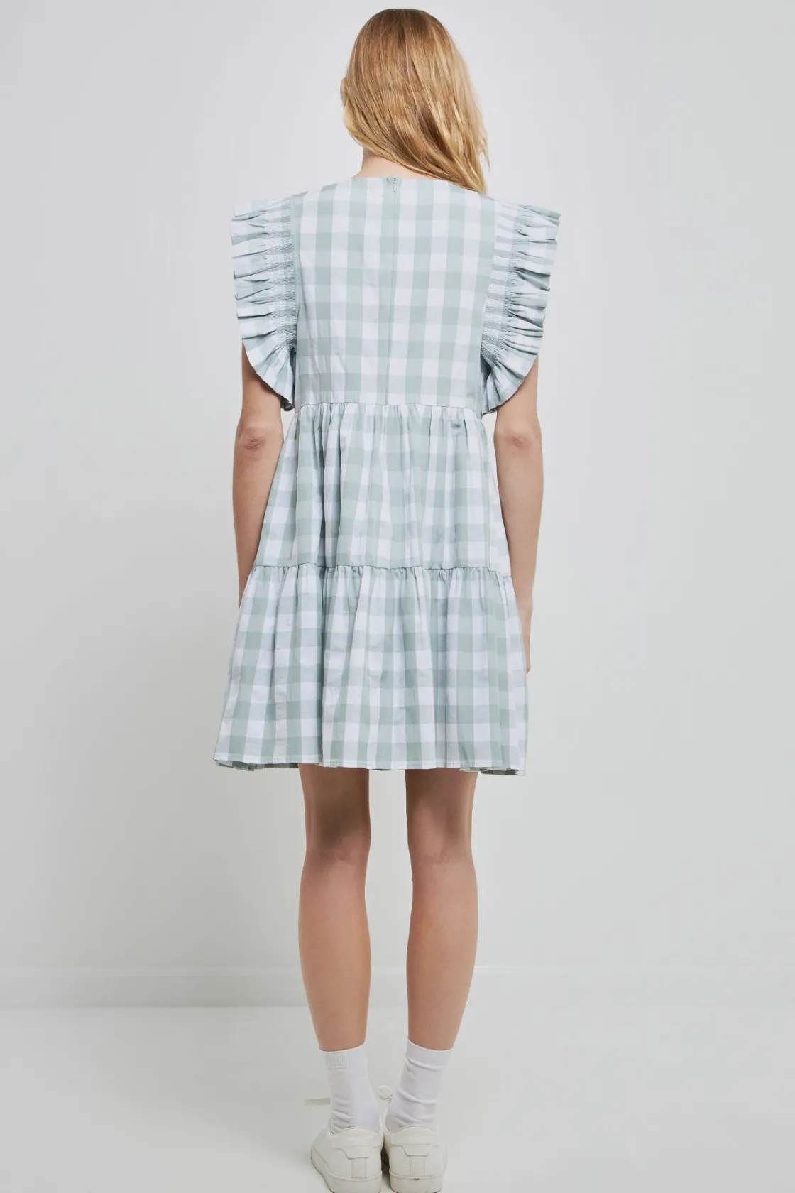 english_factory__gingham__7-3.webp ENGLISH FACTORY Tops*- Gingham Mini Dress