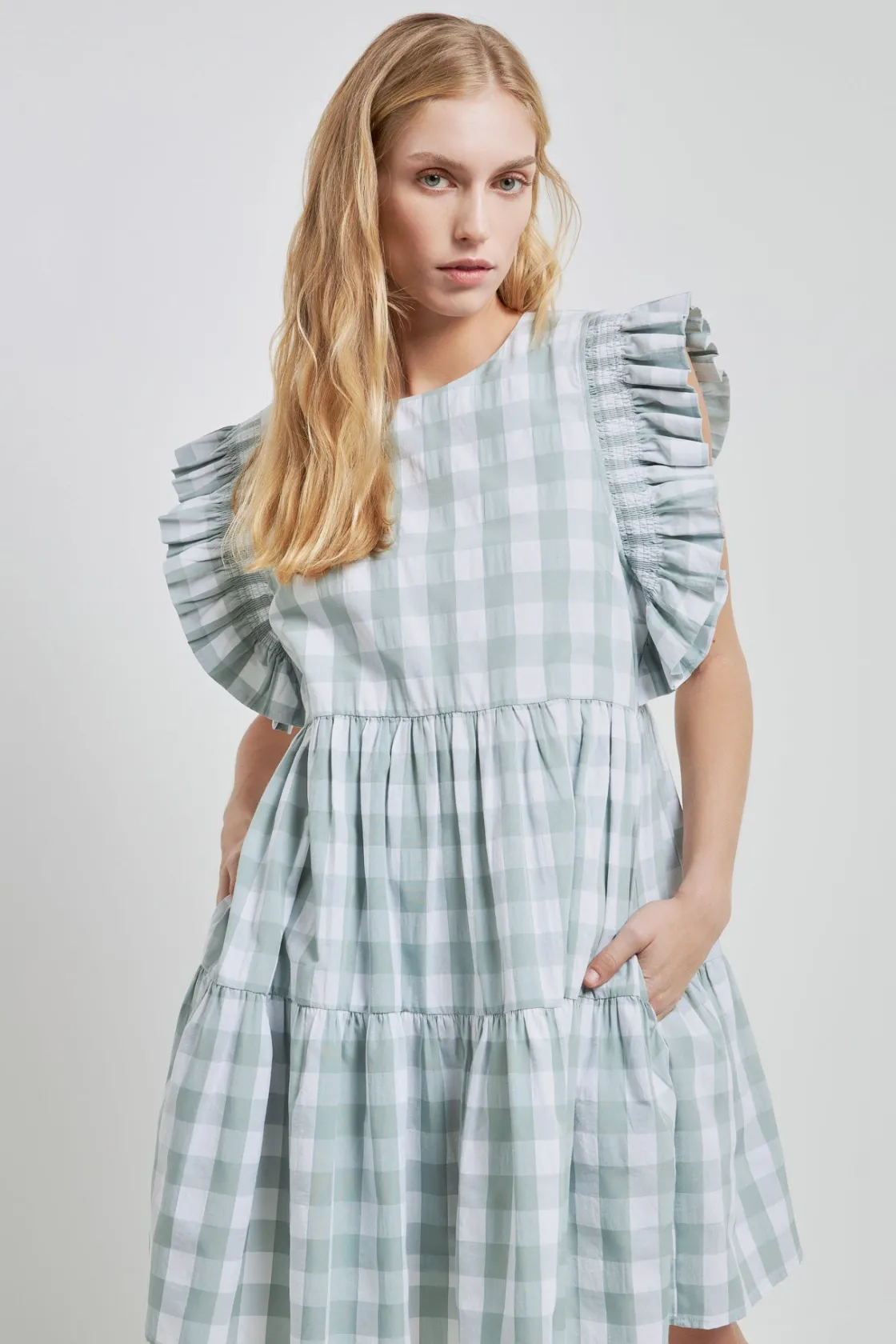 english_factory__gingham__8-3.webp ENGLISH FACTORY Tops*- Gingham Mini Dress