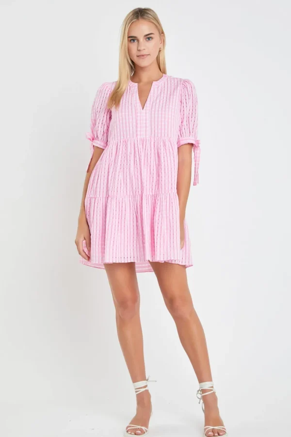 ENGLISH FACTORY Tops*- Gingham Tiered Mini Dress