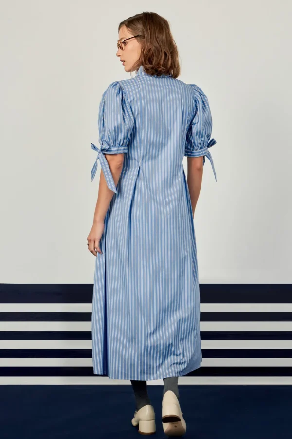 ENGLISH FACTORY Tops*- Godet Midi Dress POWDERBLUE