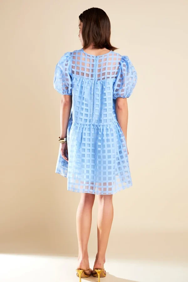 ENGLISH FACTORY Tops*- Gridded Organza Mini Dress