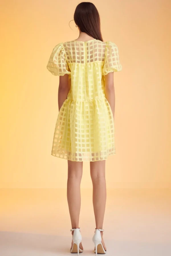 ENGLISH FACTORY Tops*- Gridded Organza Mini Dress