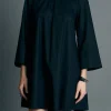 ENGLISH FACTORY Tops*- High Neck Stand Mini Dress BLACK