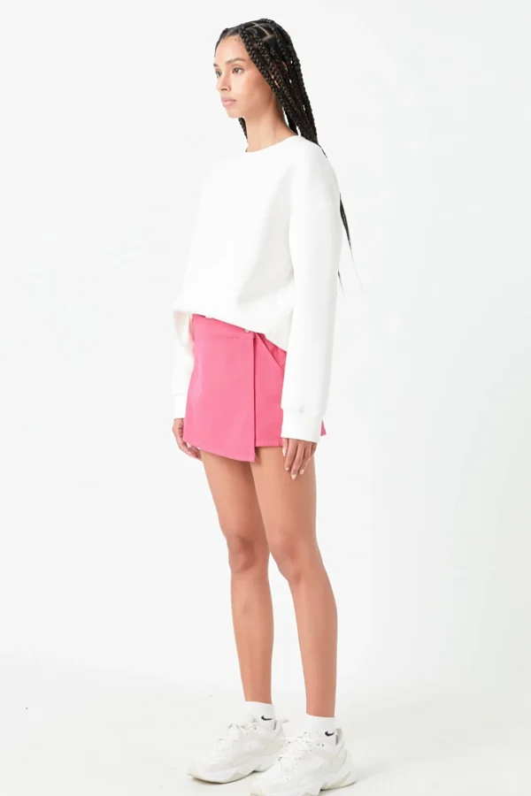 ENGLISH FACTORY Tops*- High Waist Color Denim Skort