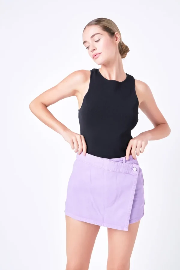ENGLISH FACTORY Tops*- High Waist Color Denim Skort