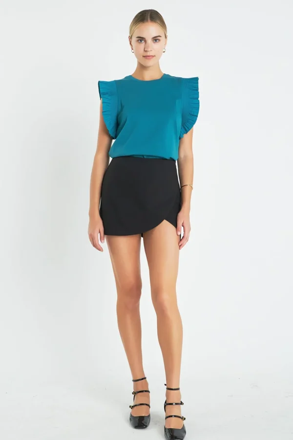 ENGLISH FACTORY Tops*- High Waist Overlay Skort