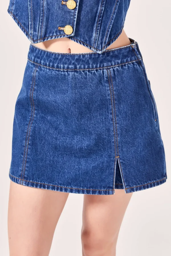 ENGLISH FACTORY Tops*- High-waisted Denim Mini Skort