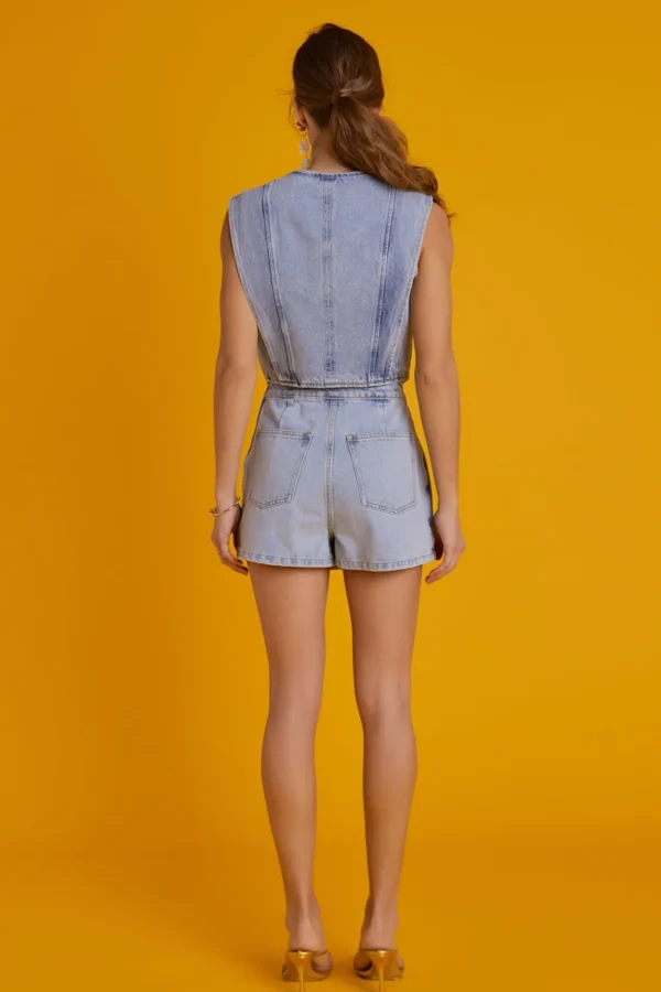 ENGLISH FACTORY Tops*- High-waisted Denim Mini Skort