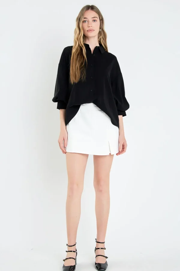 ENGLISH FACTORY Tops*- High-waisted Denim Mini Skort