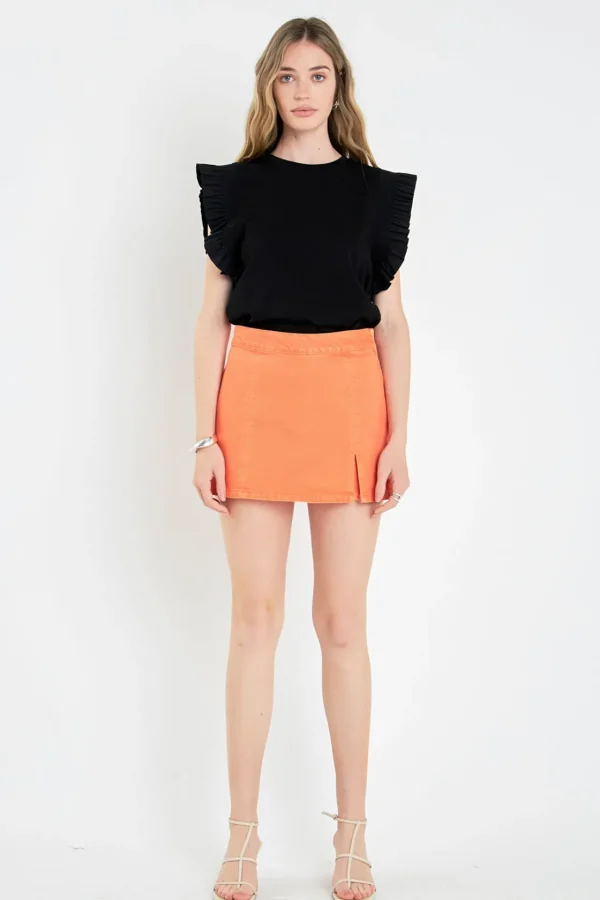 ENGLISH FACTORY Tops*- High-waisted Denim Mini Skort