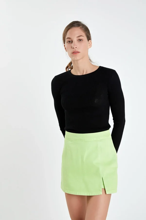 ENGLISH FACTORY Tops*- High-waisted Denim Mini Skort
