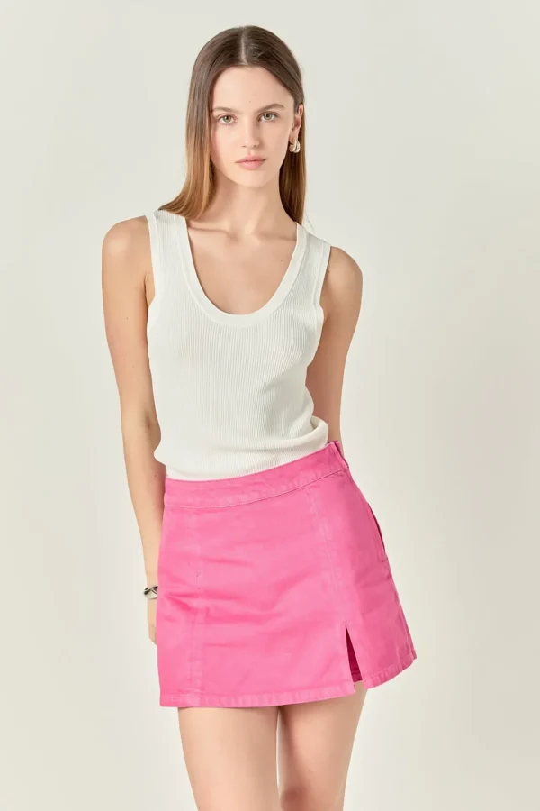 ENGLISH FACTORY Tops*- High-waisted Denim Mini Skort