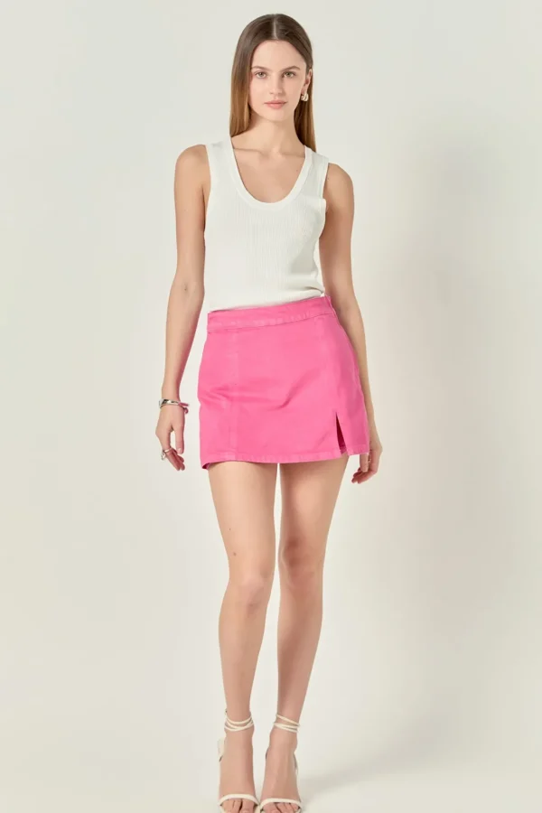 ENGLISH FACTORY Tops*- High-waisted Denim Mini Skort