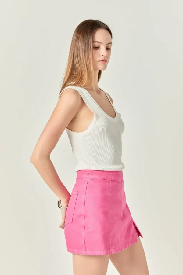 ENGLISH FACTORY Tops*- High-waisted Denim Mini Skort