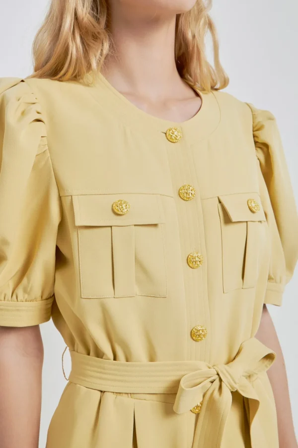 ENGLISH FACTORY Tops | One Pieces*- Jumpsuit with Button Detail YELLOW
