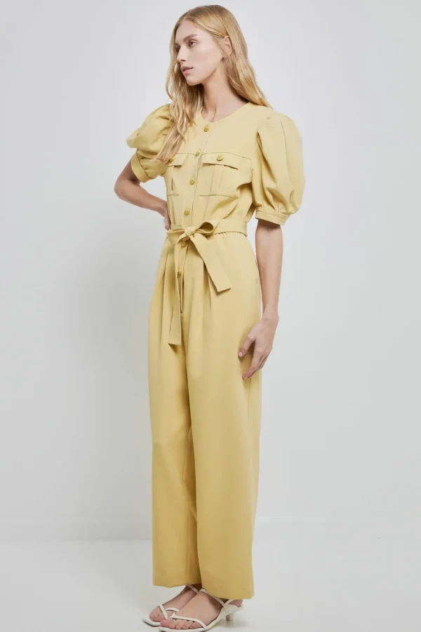 ENGLISH FACTORY Tops | One Pieces*- Jumpsuit with Button Detail YELLOW