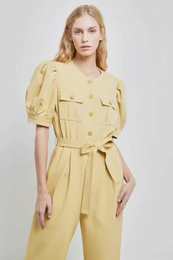 ENGLISH FACTORY Tops | One Pieces*- Jumpsuit with Button Detail YELLOW