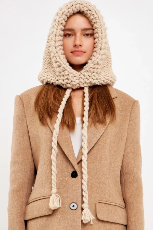 ENGLISH FACTORY Tops*- Knit Balaclava CREAM