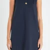 ENGLISH FACTORY Tops*- Knit Buttoned Collared Dress NAVY