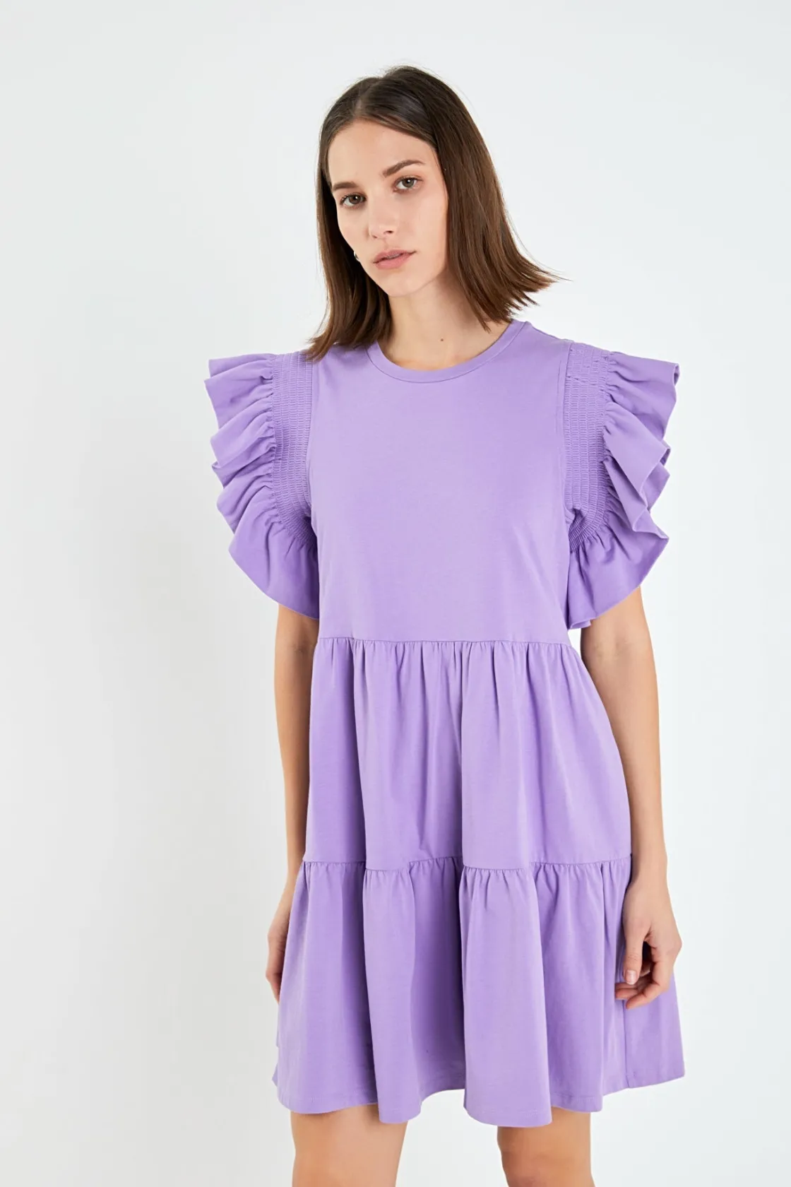 english_factory__knit_ruf_13.webp ENGLISH FACTORY Tops*- Knit Ruffled Mini Dress