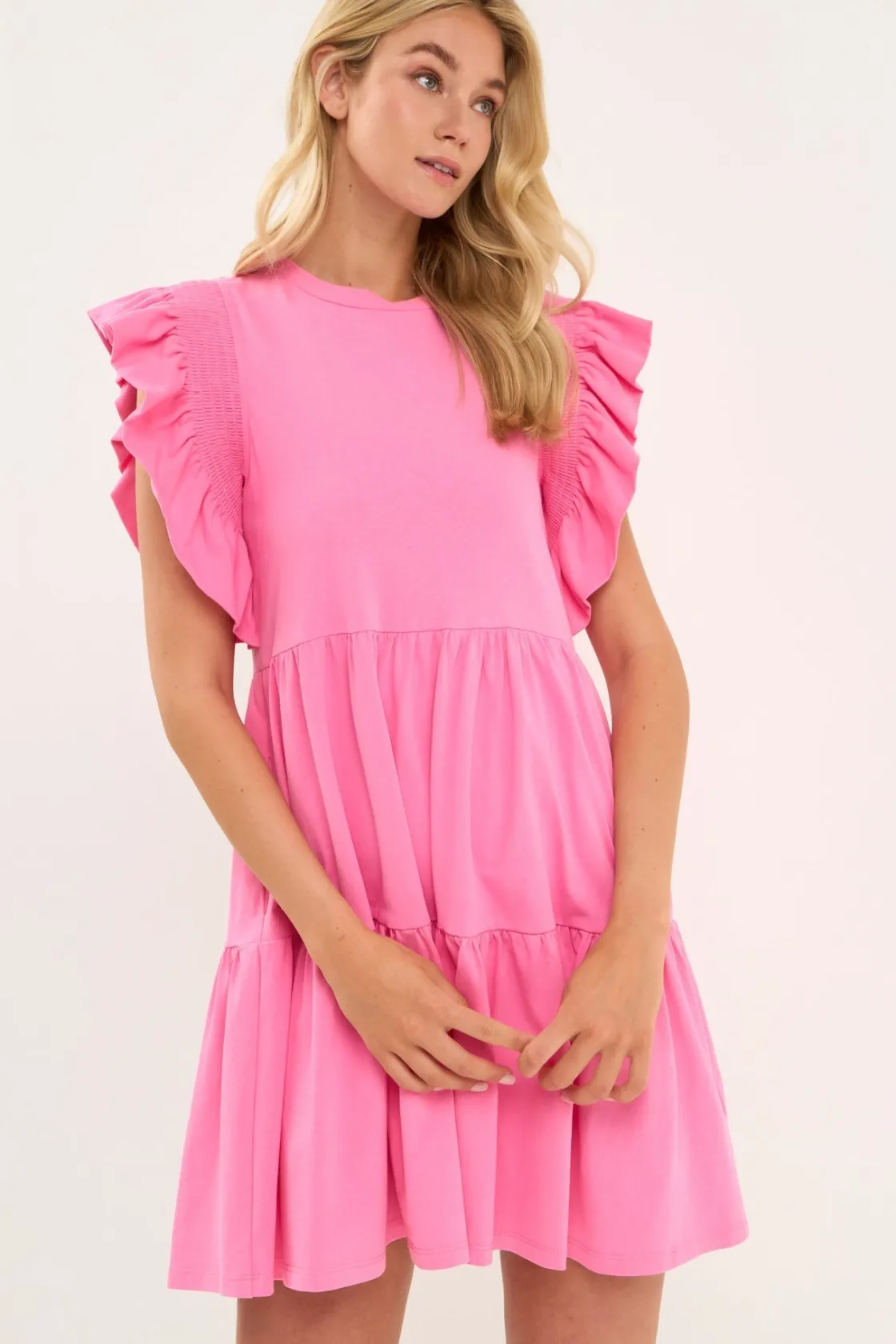 english_factory__knit_ruf_18.webp ENGLISH FACTORY Tops*- Knit Ruffled Mini Dress