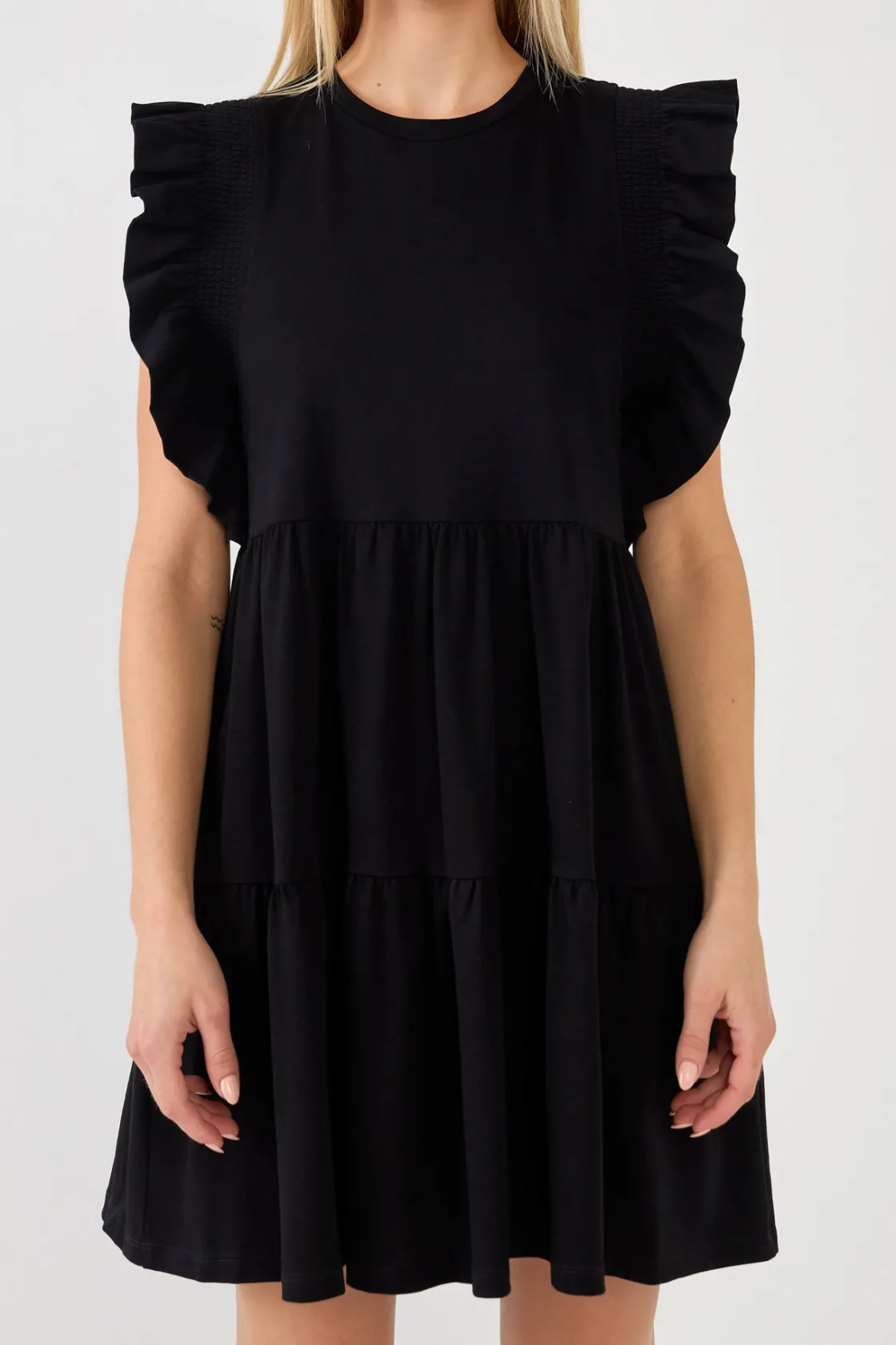 english_factory__knit_ruf_21.webp ENGLISH FACTORY Tops*- Knit Ruffled Mini Dress